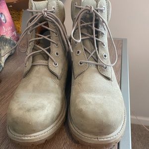 Gray timberland boots